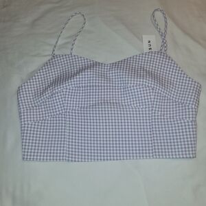 PacSun Lavender Checkered Top